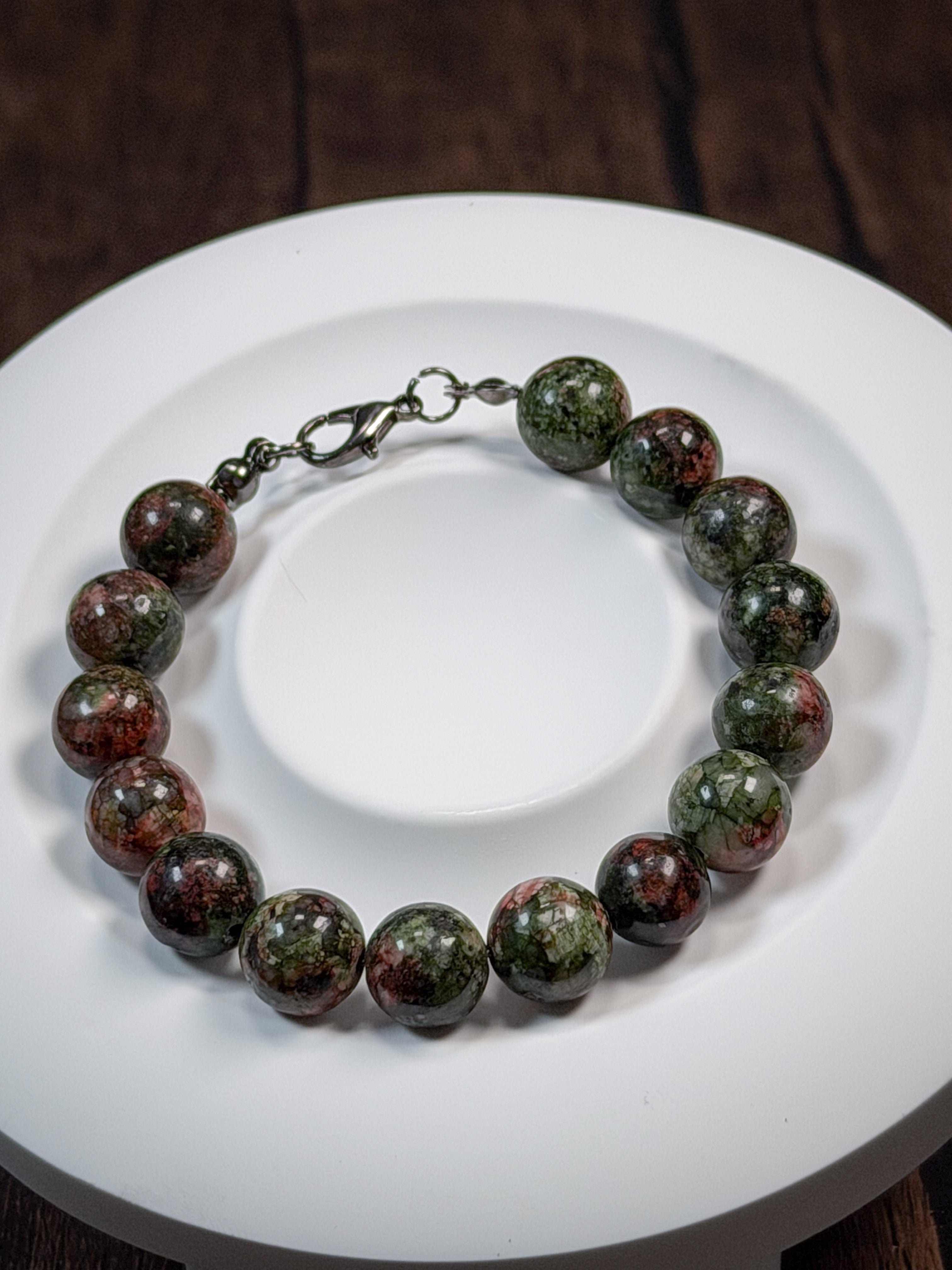 Brazalete de Moss Green Jade