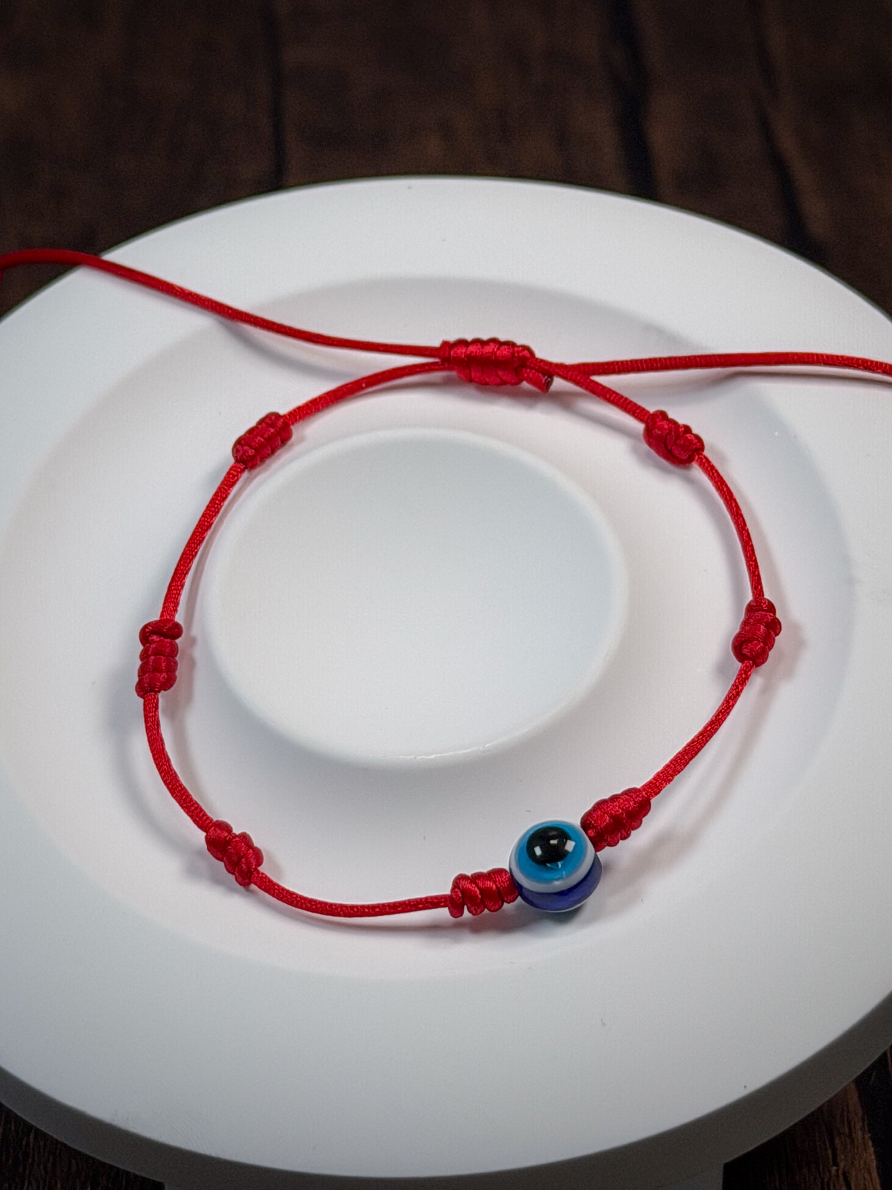 7 Knots Red Bracelet with Evil Eye