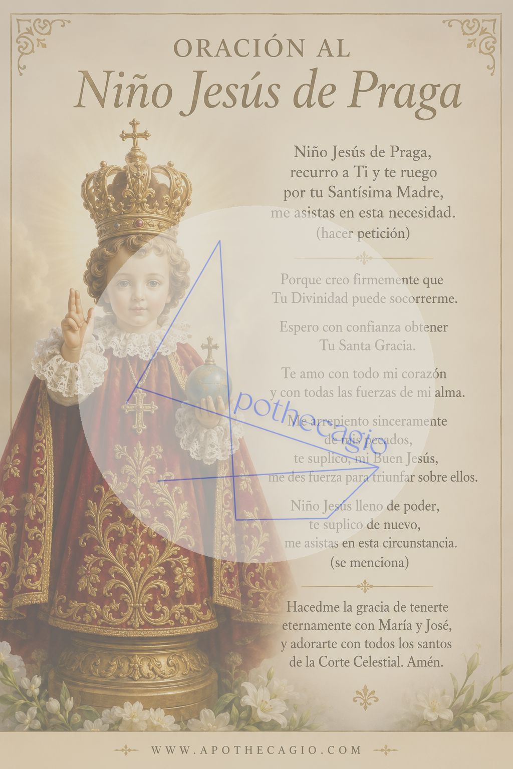 Niño Jesús de Praga - Oración