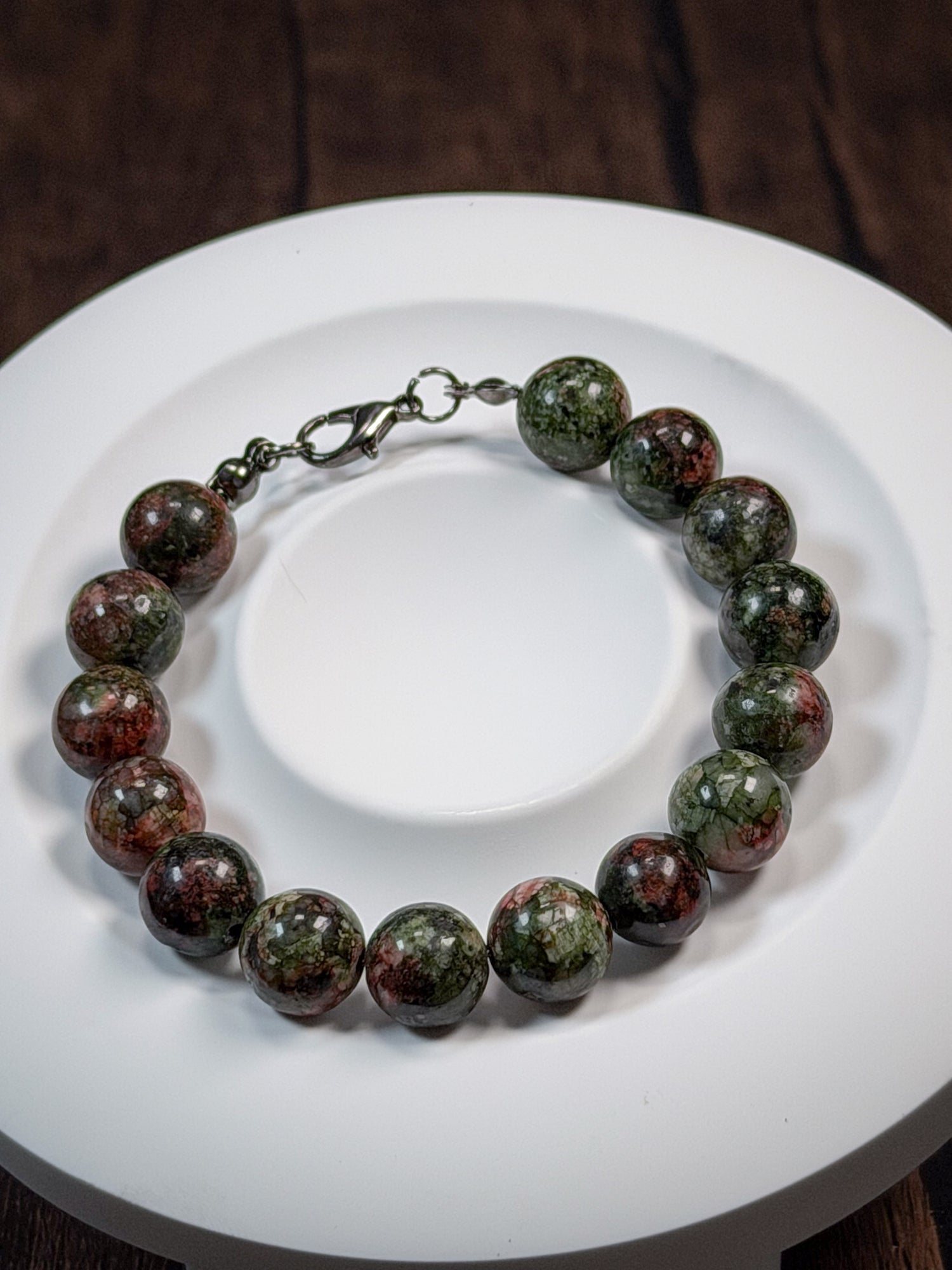 Brazalete de Moss Green Jade