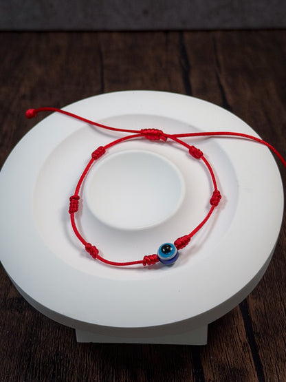 7 Knots Red Bracelet with Evil Eye