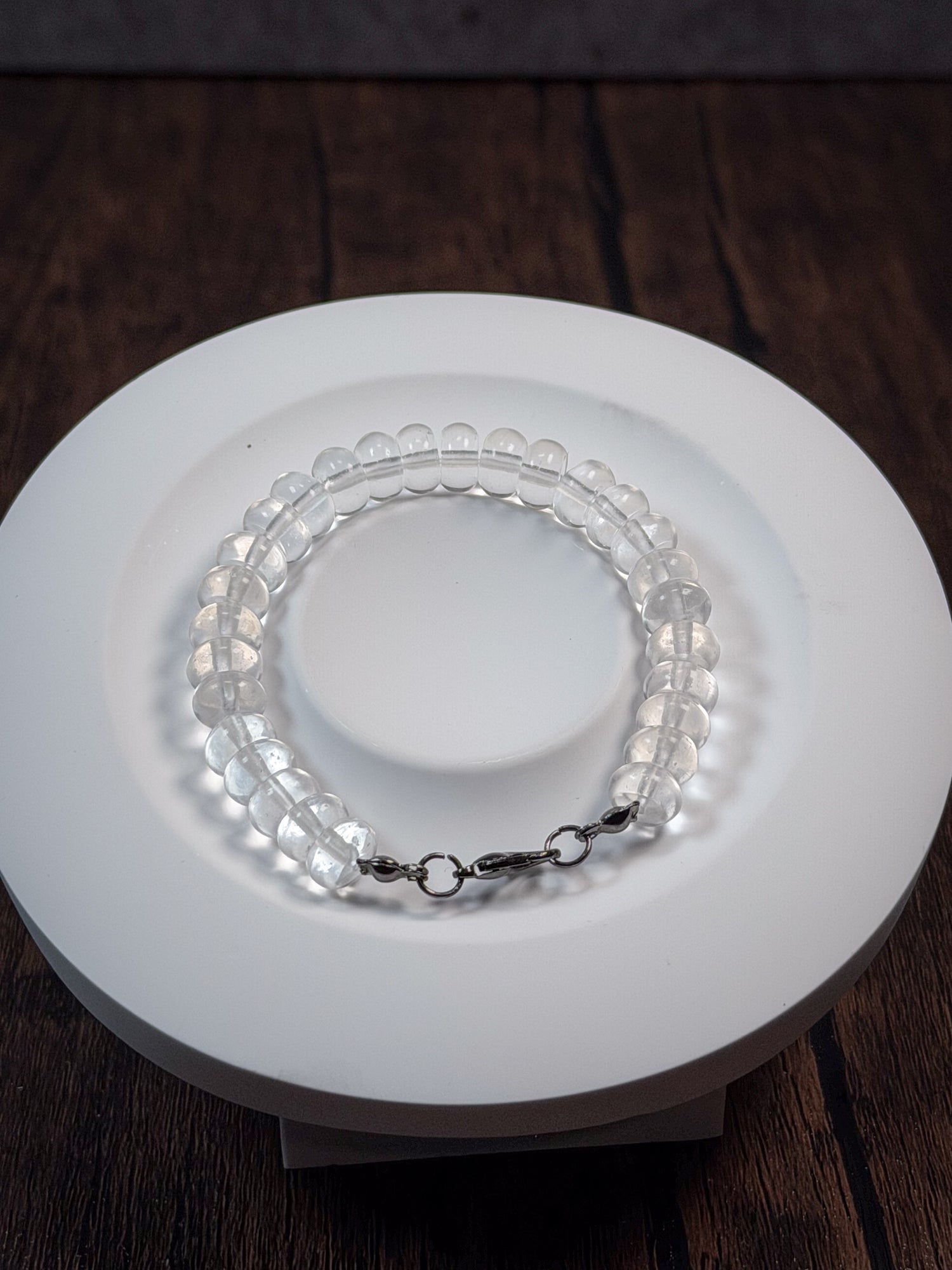 Brazalete de Cuarzo Crystal (Rondelle)