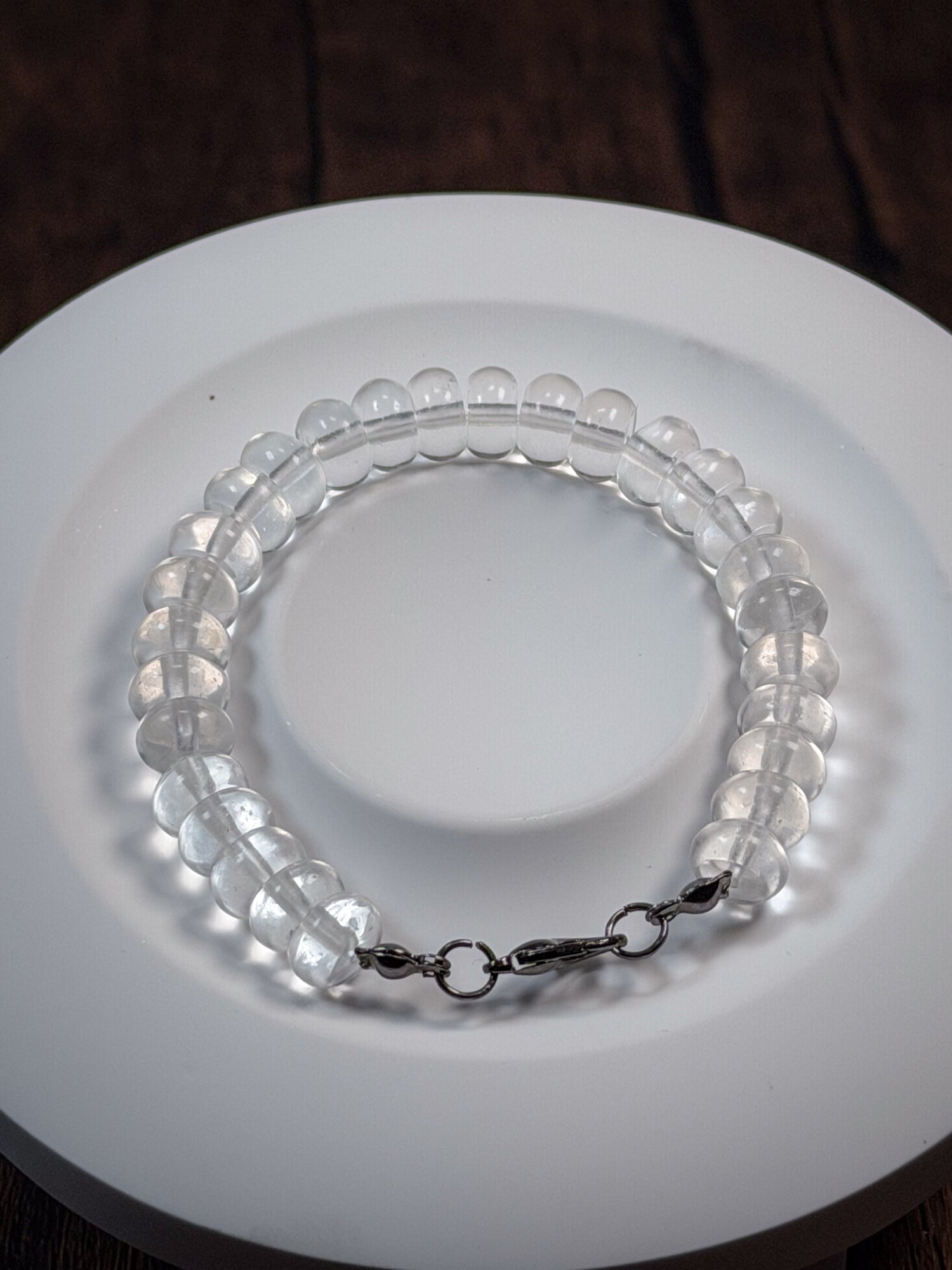 Brazalete de Cuarzo Crystal (Rondelle)