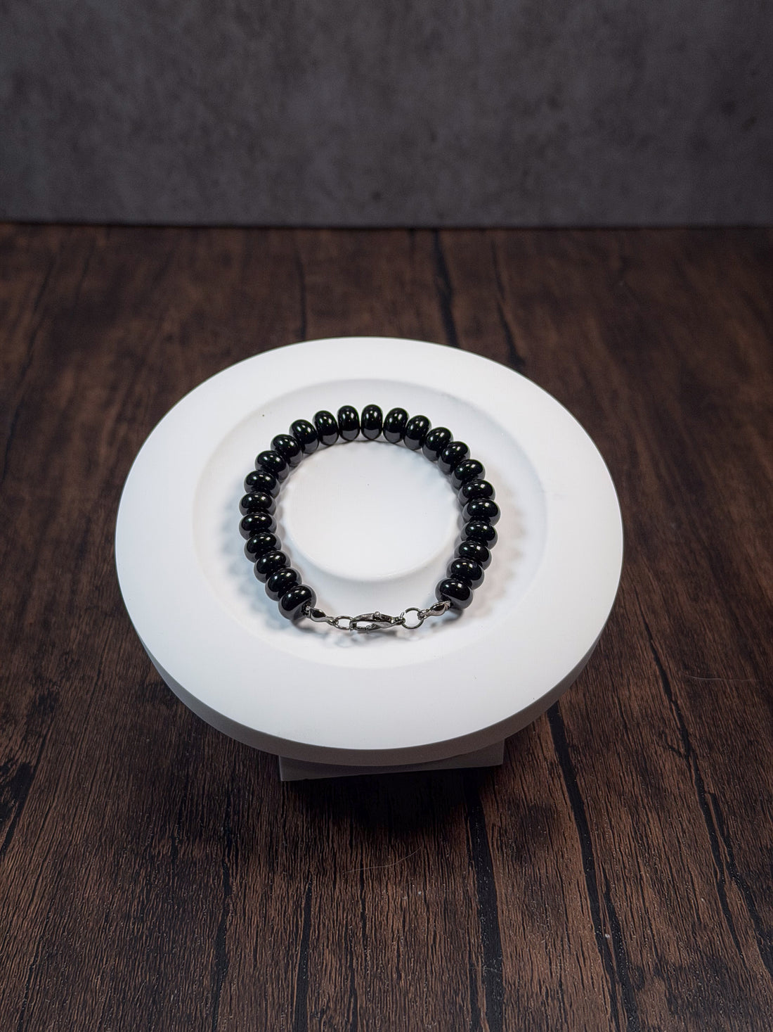 Black Obsidian Bracelet (Rondelle)