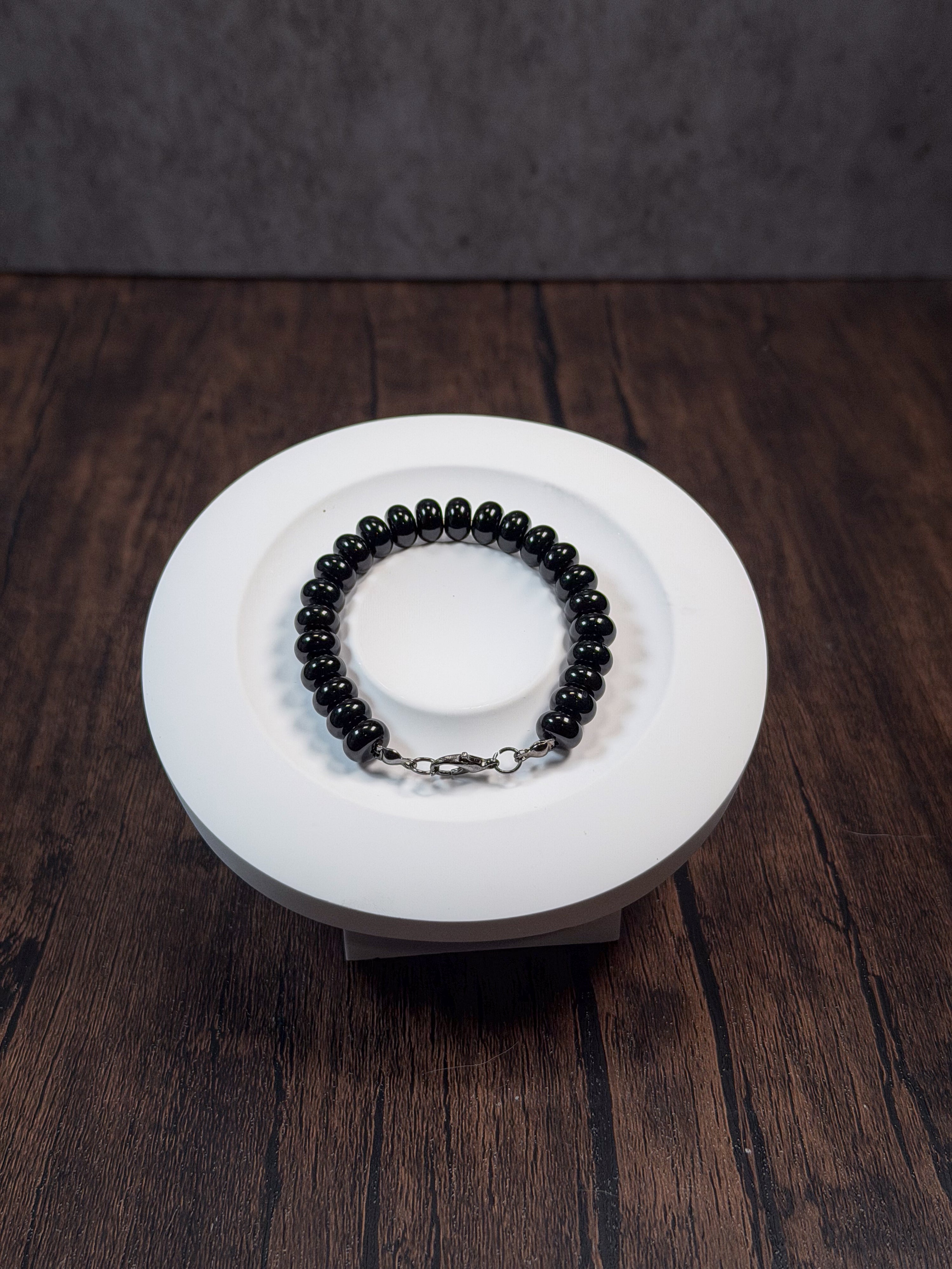 Black Obsidian Bracelet (Rondelle)