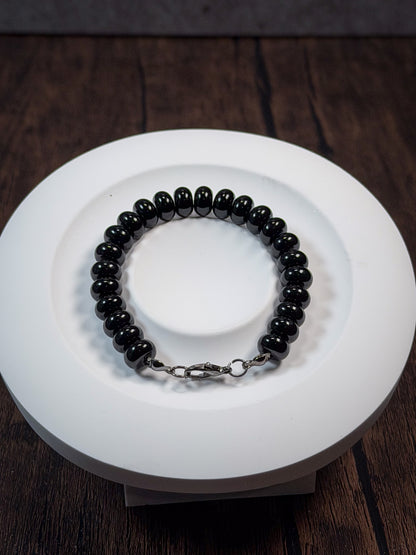 Black Obsidian Bracelet (Rondelle)